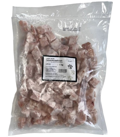 FUTTERFREUNDE Hühnermuskelfleisch Würfel, roh (1 KG)