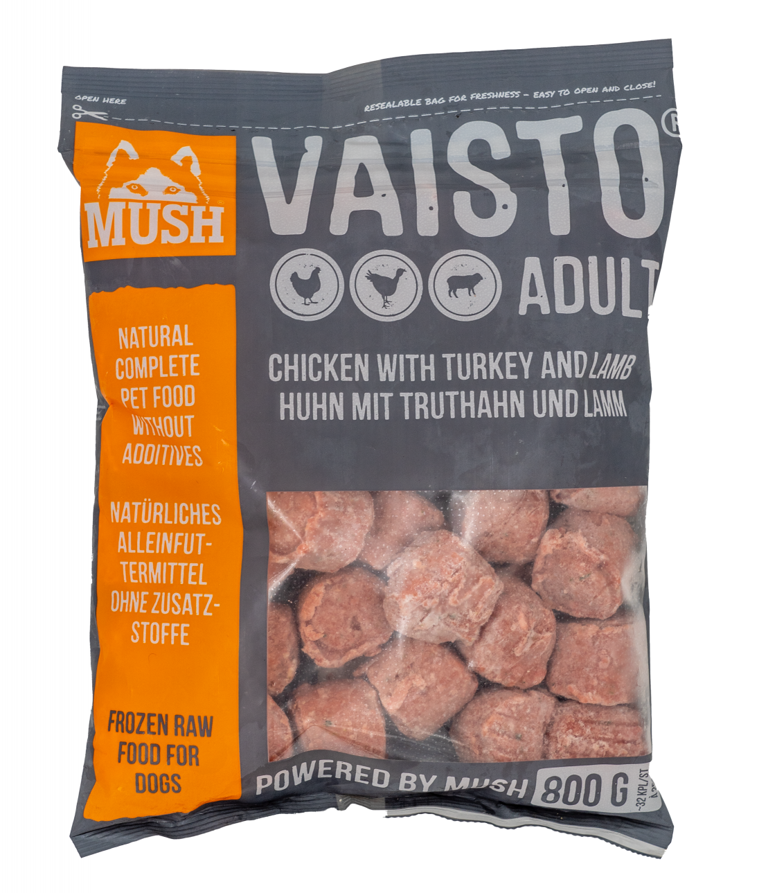 MUSH Vaisto Huhn Pute Lamm 800g